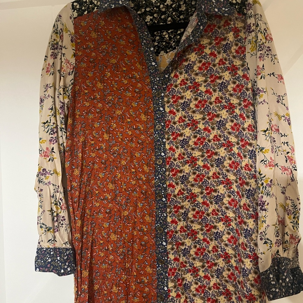 Natural life Floral Patchwork Maxi Dress Sz Med - Picture 3 of 5